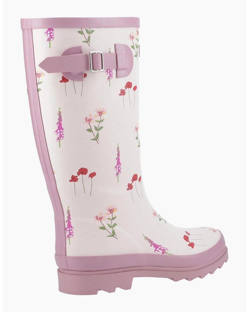 Cotswold Pink Wildflower Wellington Boots