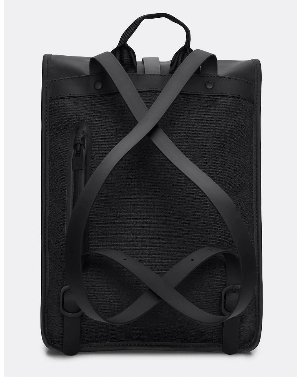 Rains Black Rolltop Rucksack Mini