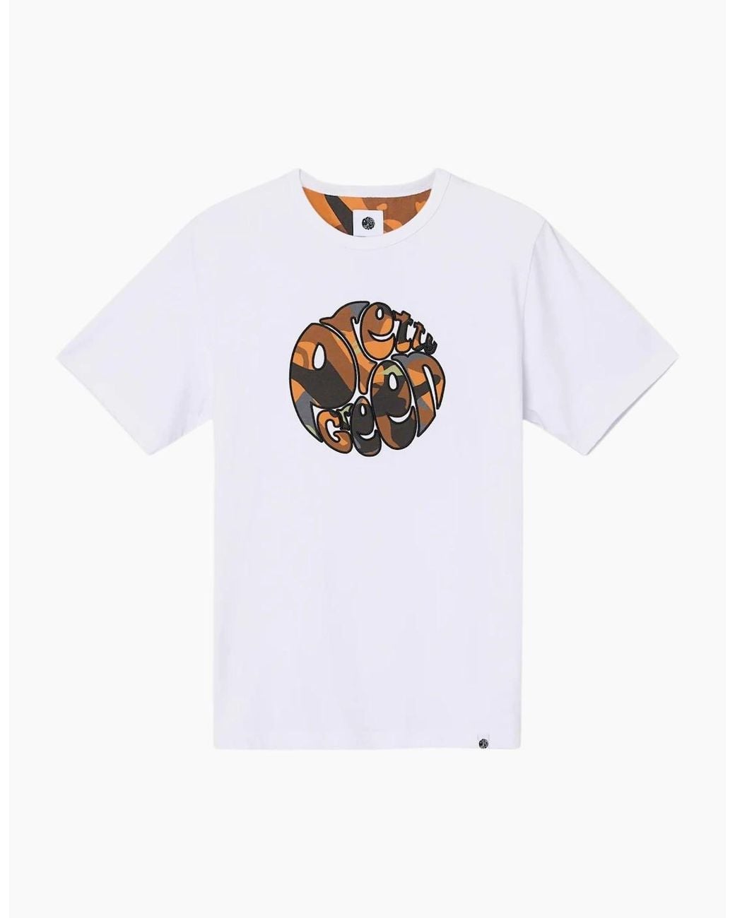 Pretty Green White Rave Camo Logo T-Shirt for men