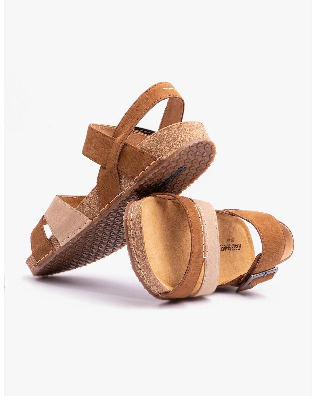 Josef Seibel Brown Hannah 01 Sandals Castagne-Kombi