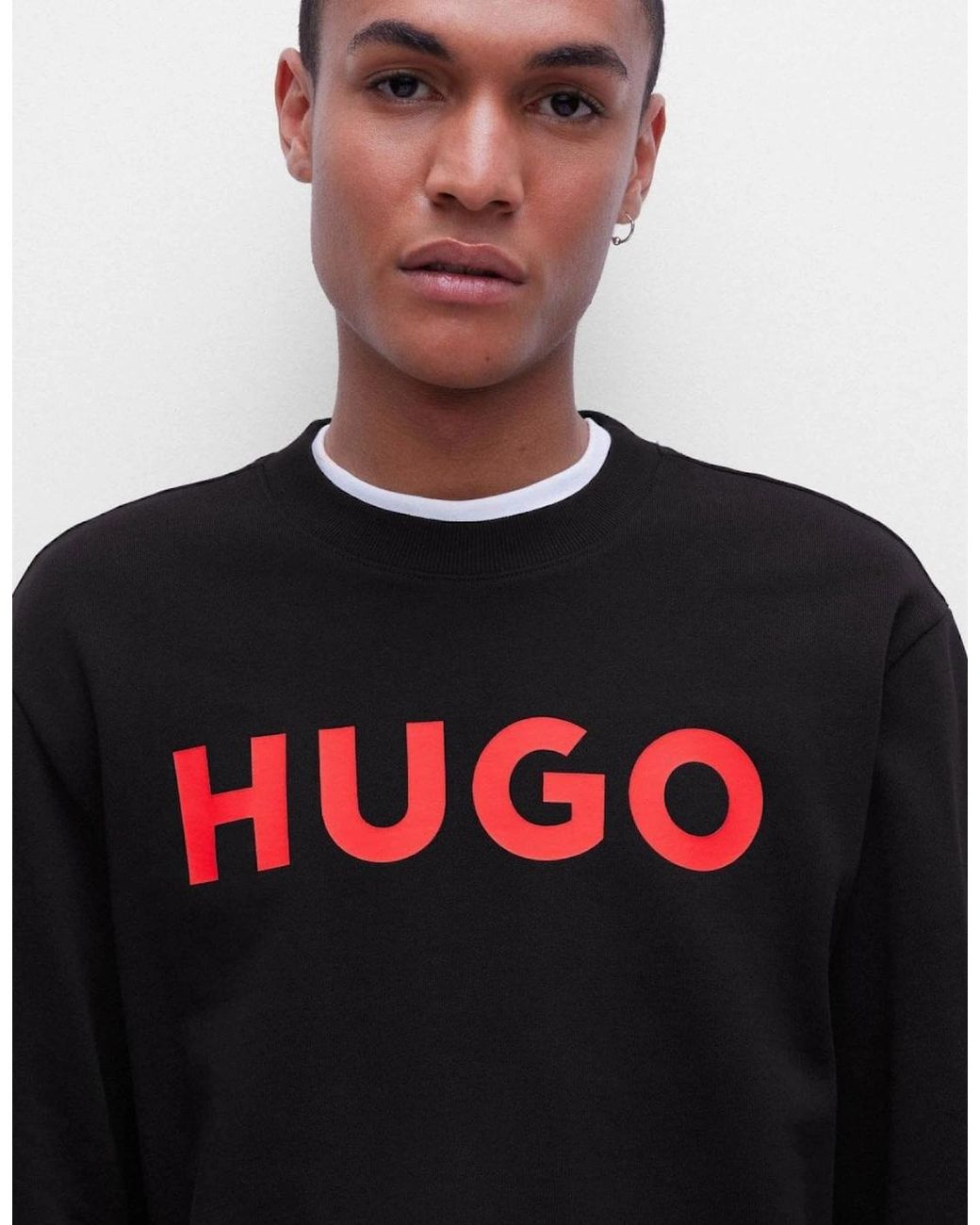 Boss Black Hugo Dem Large Logo Crew Neck Sweatshirt for men