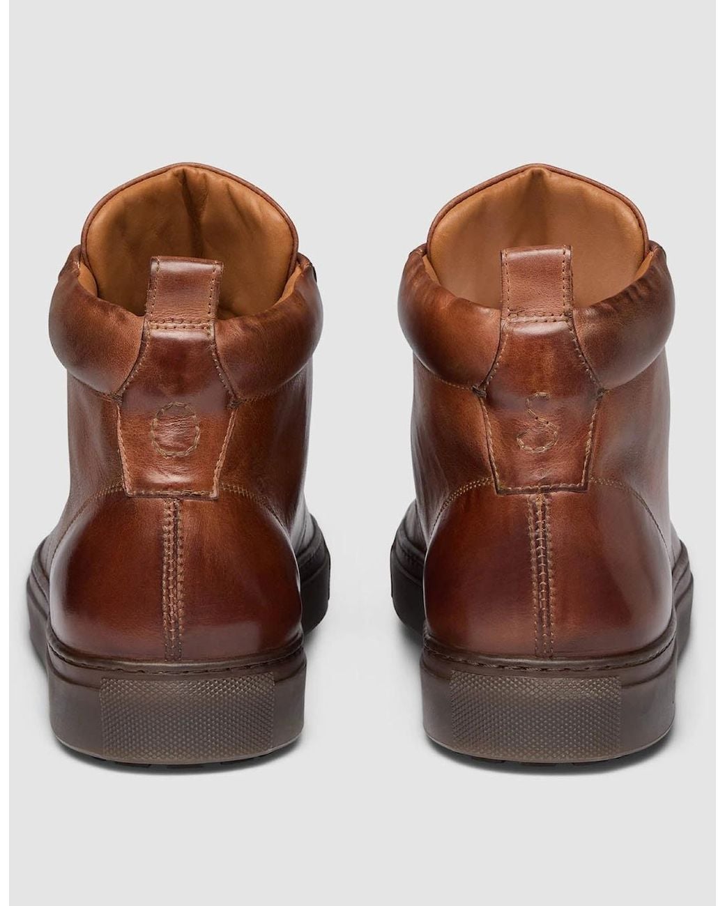 Oliver Sweeney Brown Defeza Calf Leather Retro Hi-Tops for men