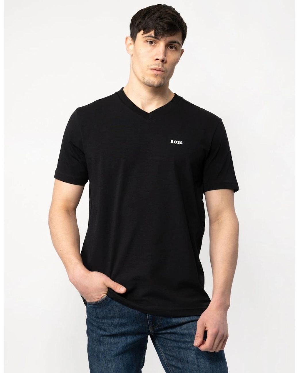 Boss Black Boss Tee V Stretch Cotton V-Neck T-Shirt for men