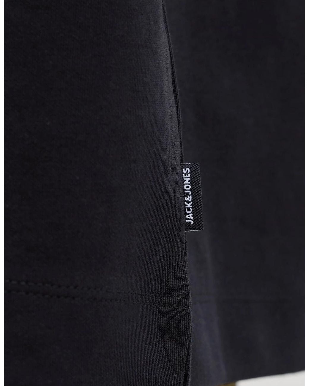 Jack & Jones Black Jjebarron T-Shirt Ss Crew Neck for men