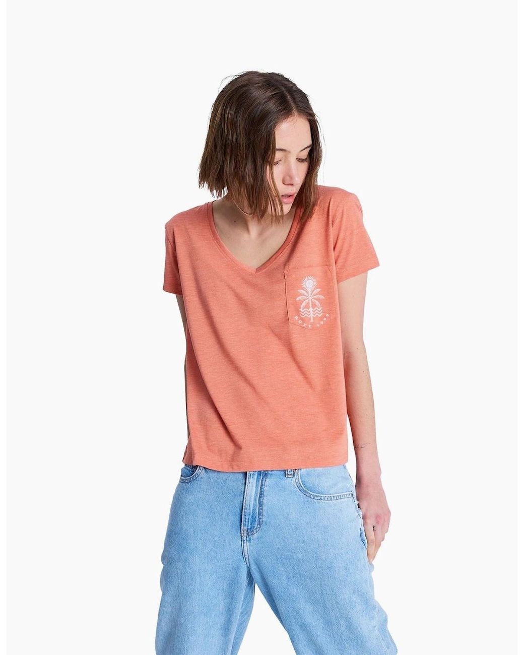 Roxy Orange Laguna V Short Sleeve T-Shirt