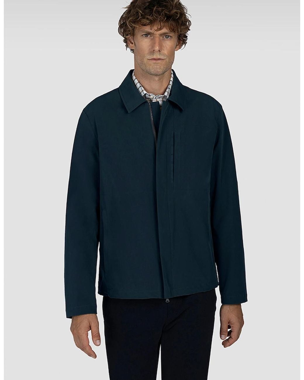 Paul & Shark Blue Woven Typhoon Shacket for men