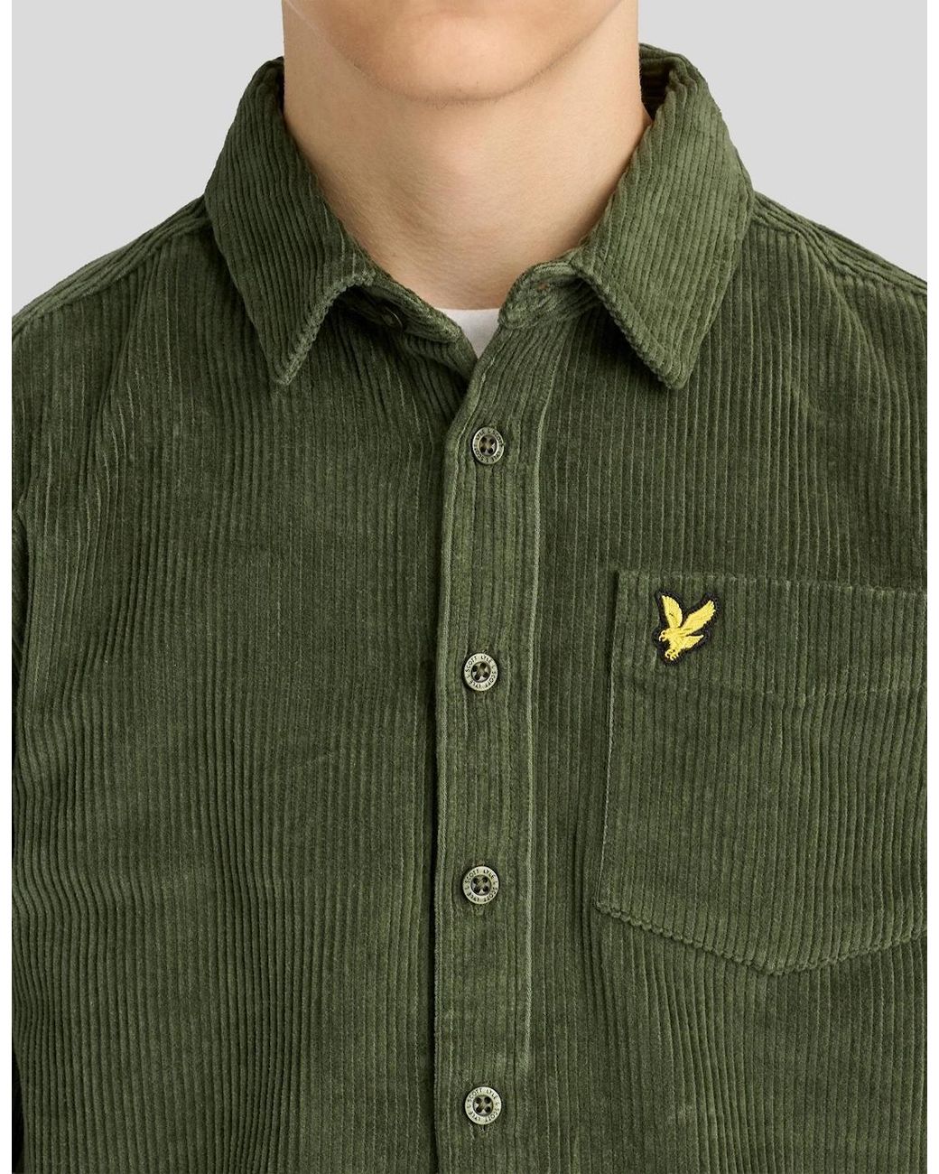 Lyle & Scott Green Long Sleeve Corduroy Shirt for men