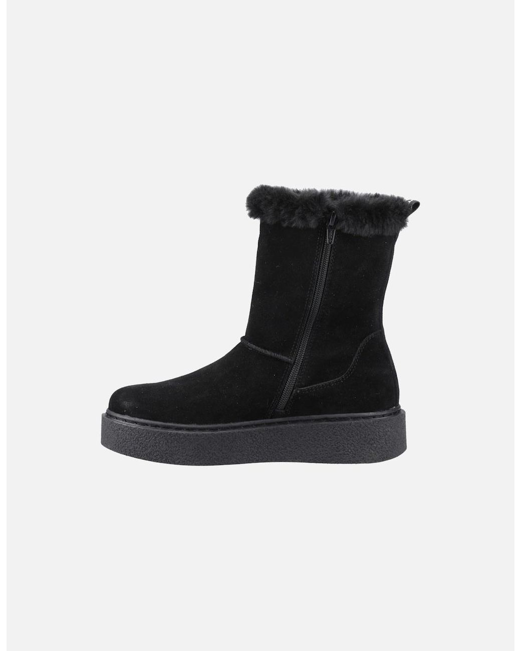 Hush Puppies Black Becca Mid Suede Boots