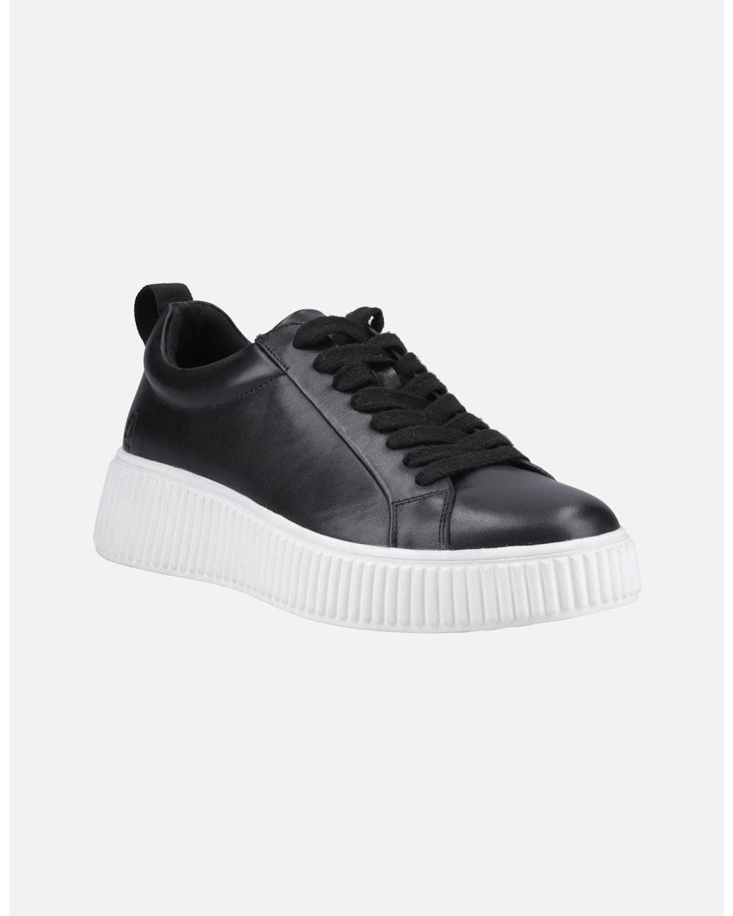 Hush Puppies Black Harlow Leather Trainers