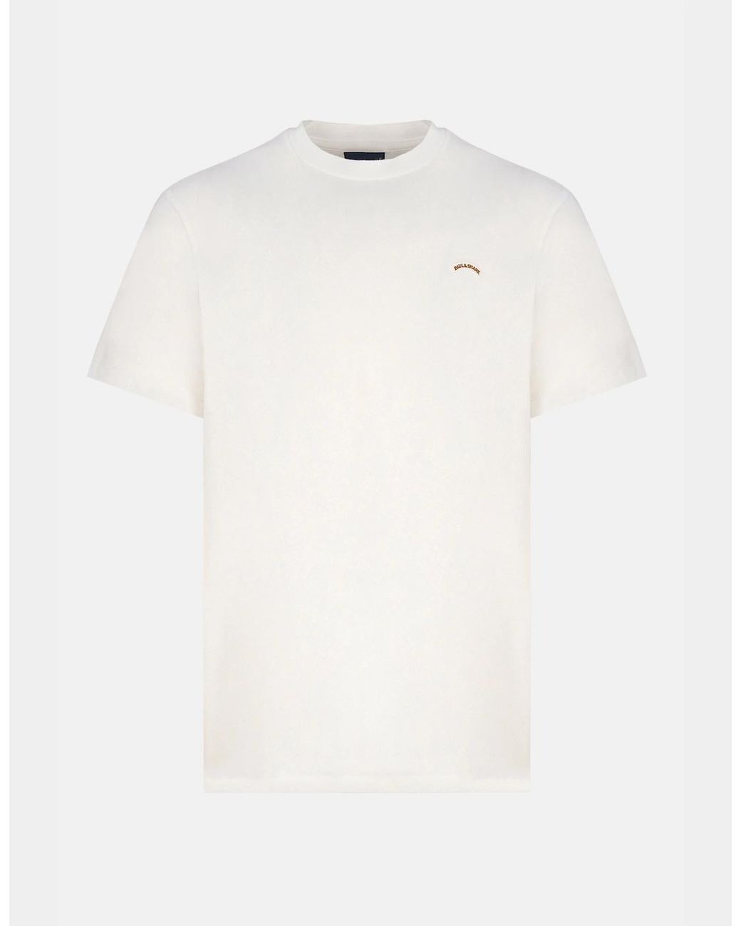 Paul & Shark White Pure Cotton Jersey Badge T-Shirt for men