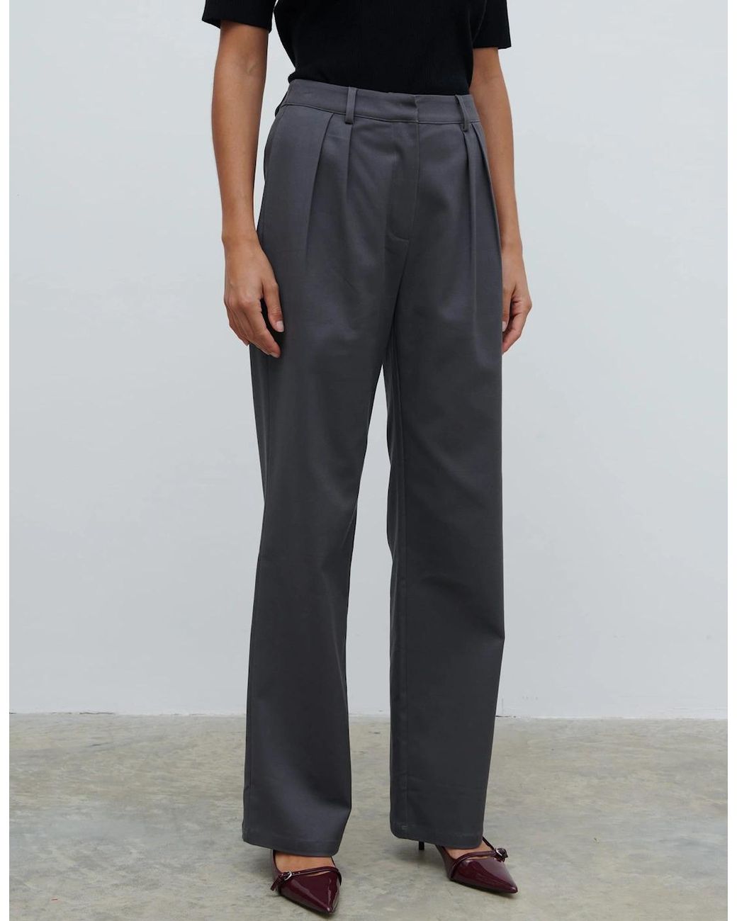 Pretty Lavish Blue Brady Front Pleat Trousers