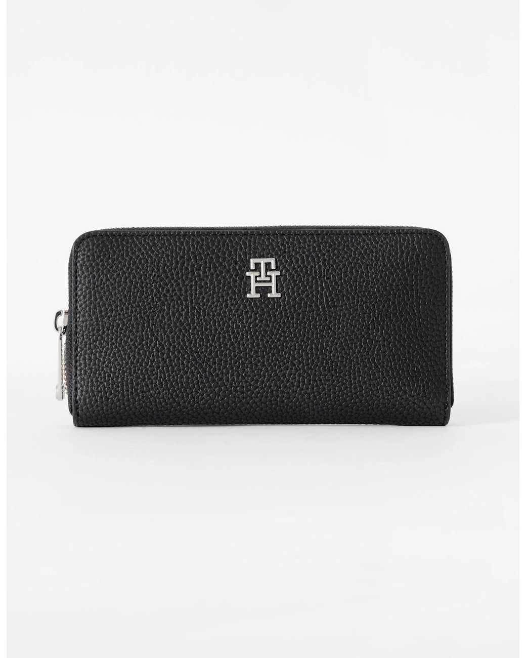 Tommy Hilfiger Black Th Emblem Large Zip Purse