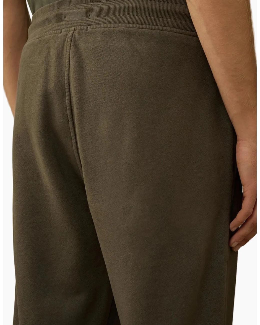 C P Company Green Resist Dyed Diagonal Fleece Lens Sweatpants for men