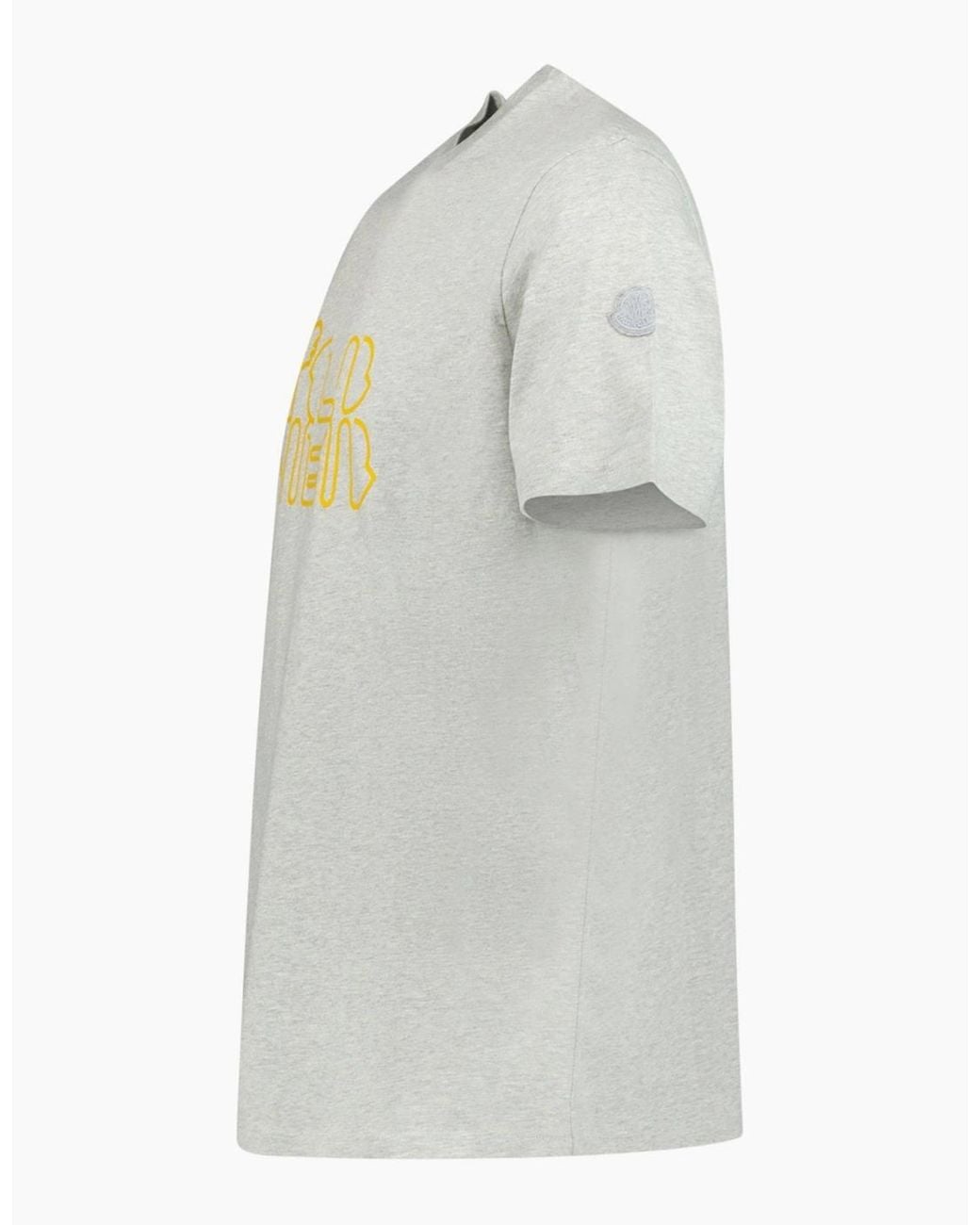 Moncler Gray Logo Print T-Shirt for men
