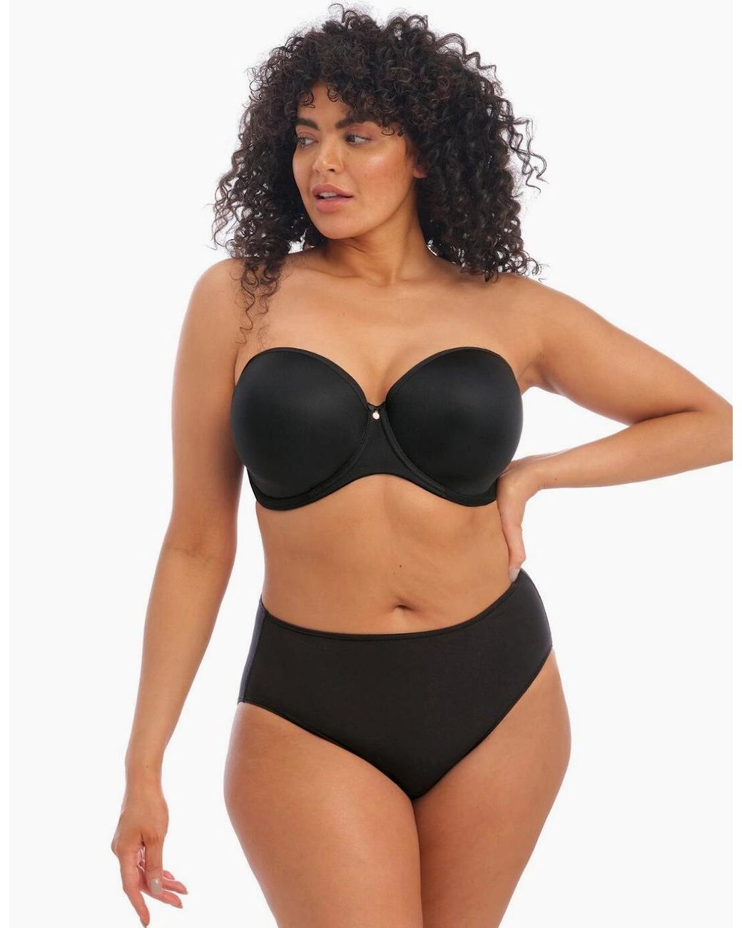 Elomi Black 4300 Smooth Moulded Strapless Bra