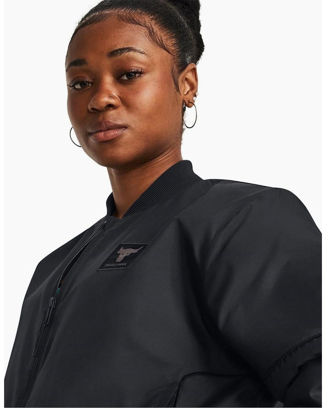 Under Armour Blue Short Collared Neck Relaxed Fit Bomber Jacket