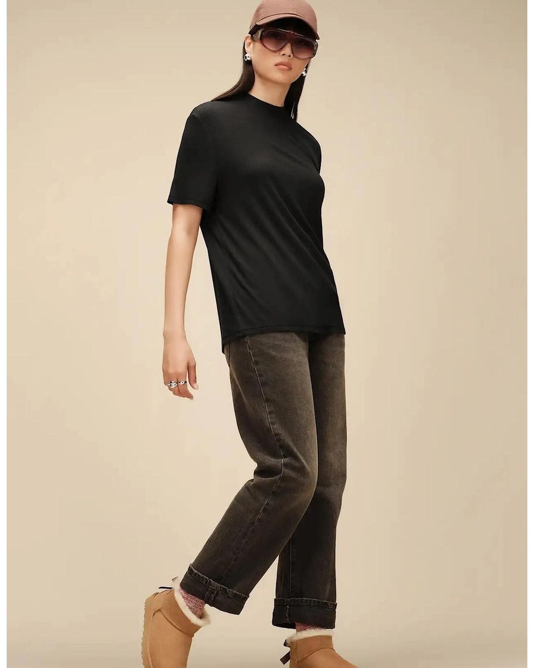 Ugg Brown Ultra Mini Bailey Bow