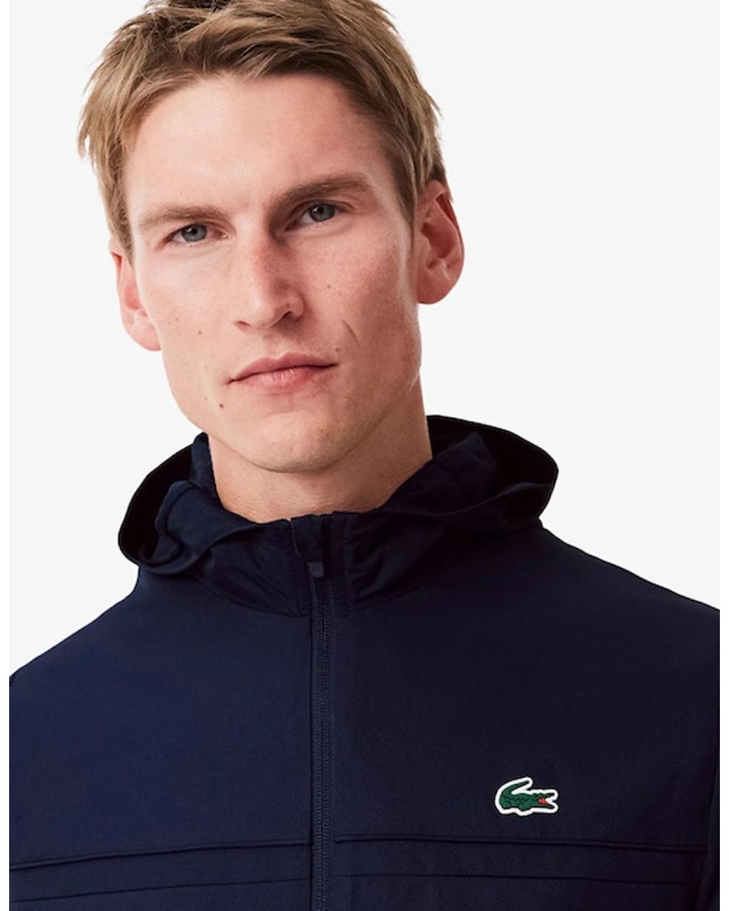 Lacoste Blue Water-Repellent Sport Track Jacket