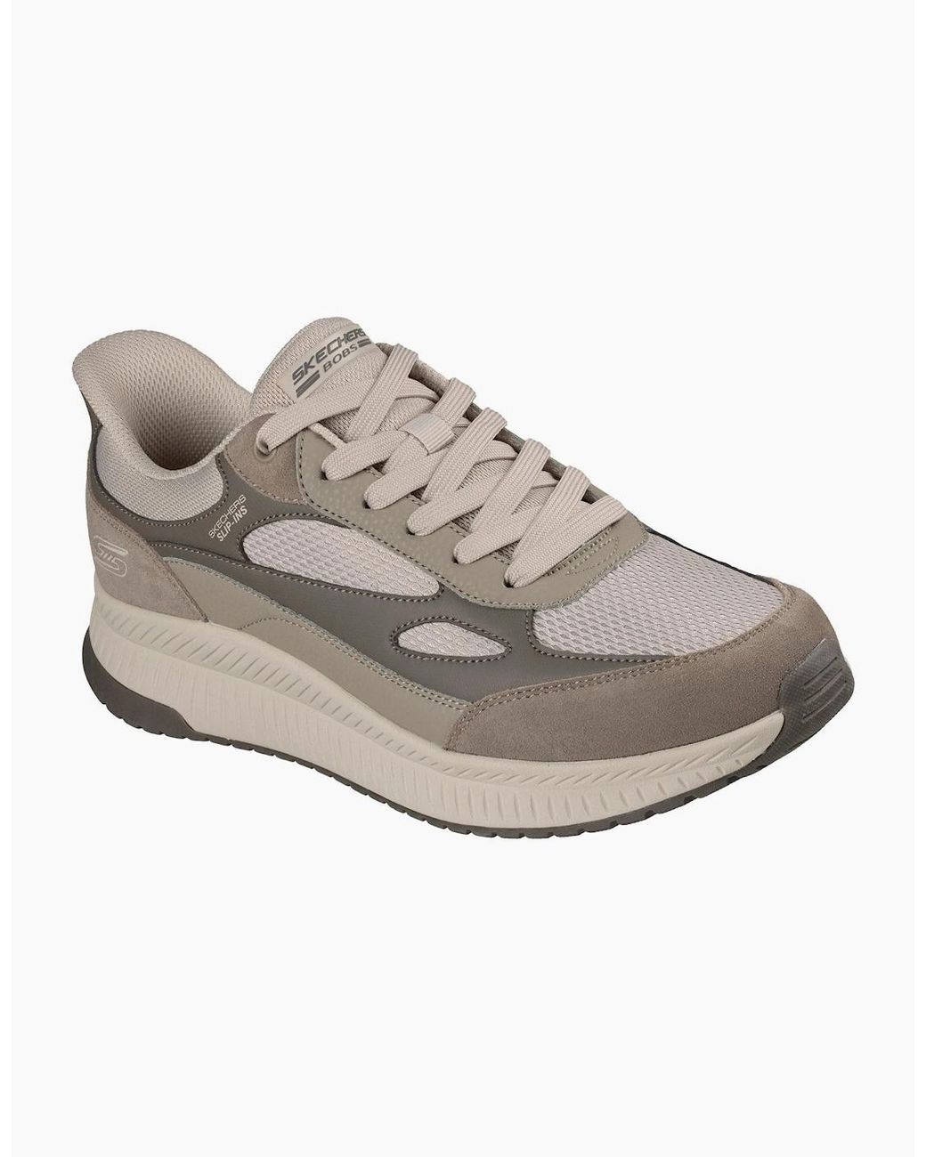 Skechers Gray Bobs Squad 4 Core Look Taupe/Multi Pu/Mesh Trainers for men