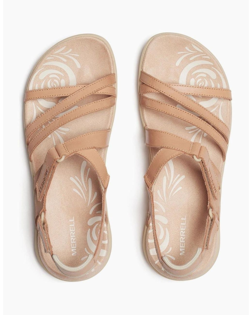 Merrell White Harbor Backstrap Leather Tan Rose Sandals
