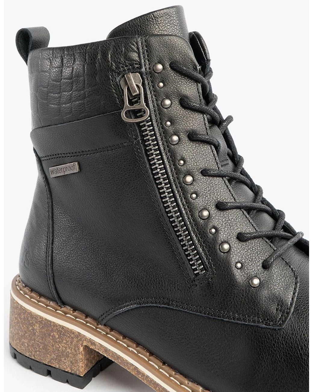 Josef Seibel Black Waylynn 10 Lace Up Ankle Boots
