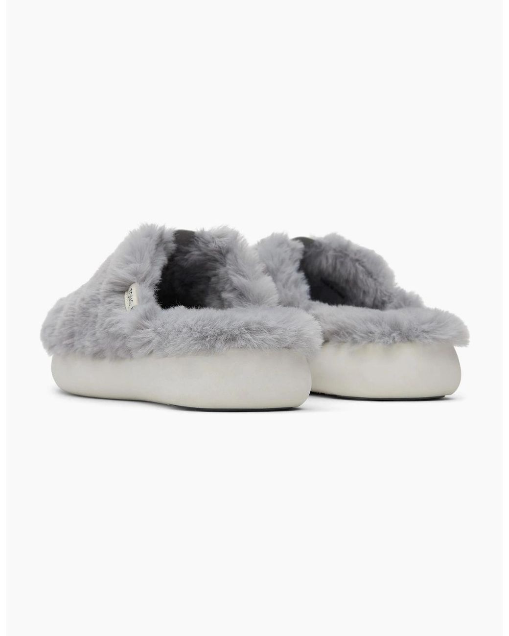 TOMS Gray Alpargata Slipper Mid Faux Fur