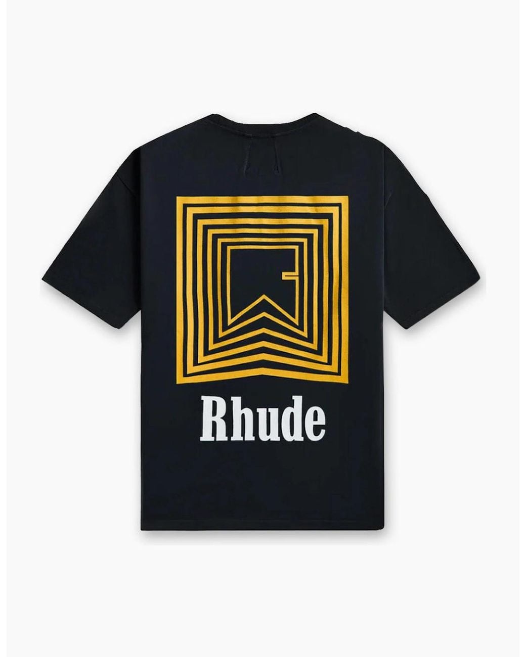 Rhude Black Chevron Logo Repeat T-Shirt for men