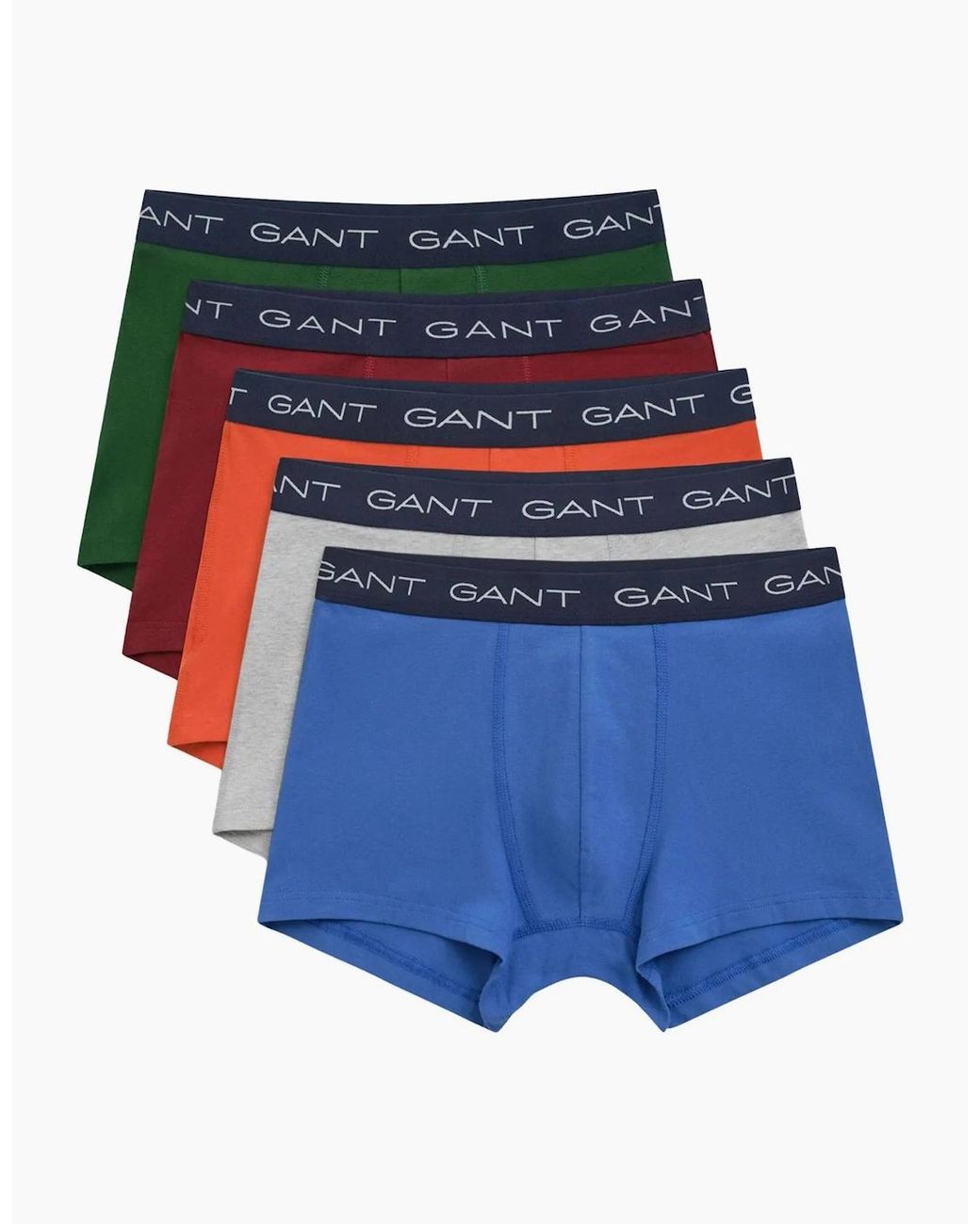 Gant Blue 5-Pack Classic Logo Boxer Trunks, /Burgundy for men
