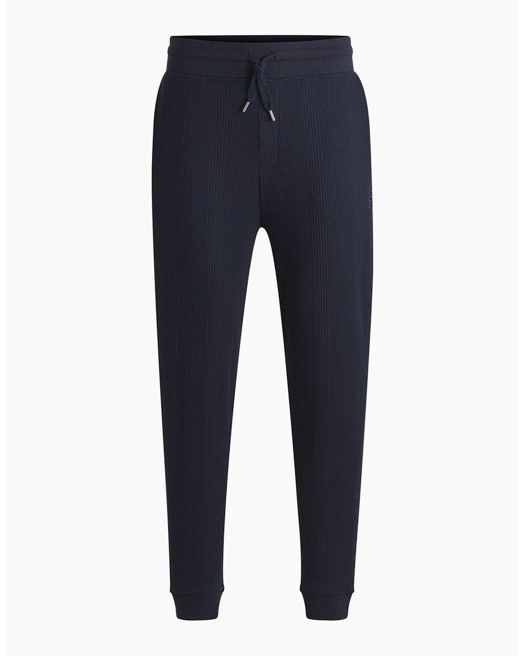 Boss Blue Waffle Structure Jogging Bottoms, Dark for men
