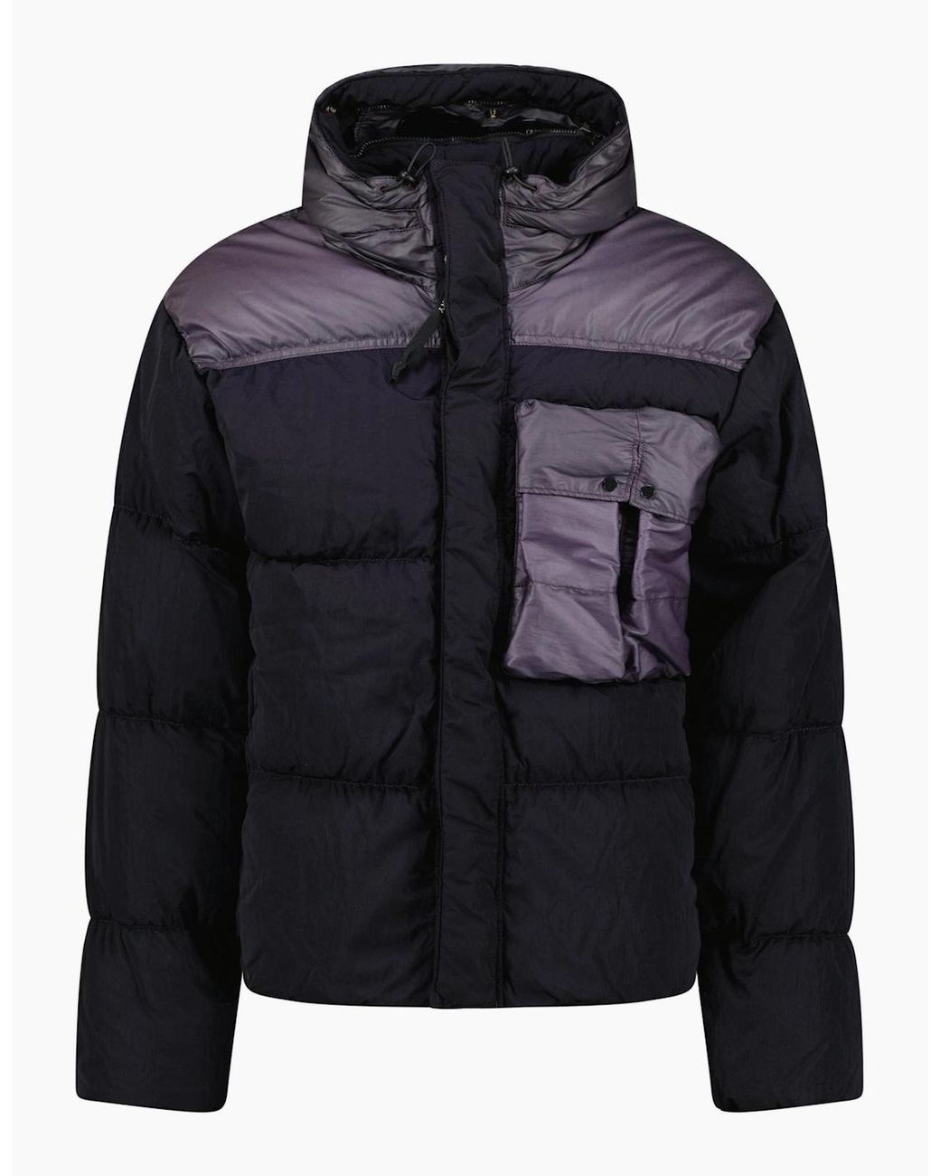 C P Company Black Eco Chrome R Mixed Goggle Down Jacket Nightshade for men