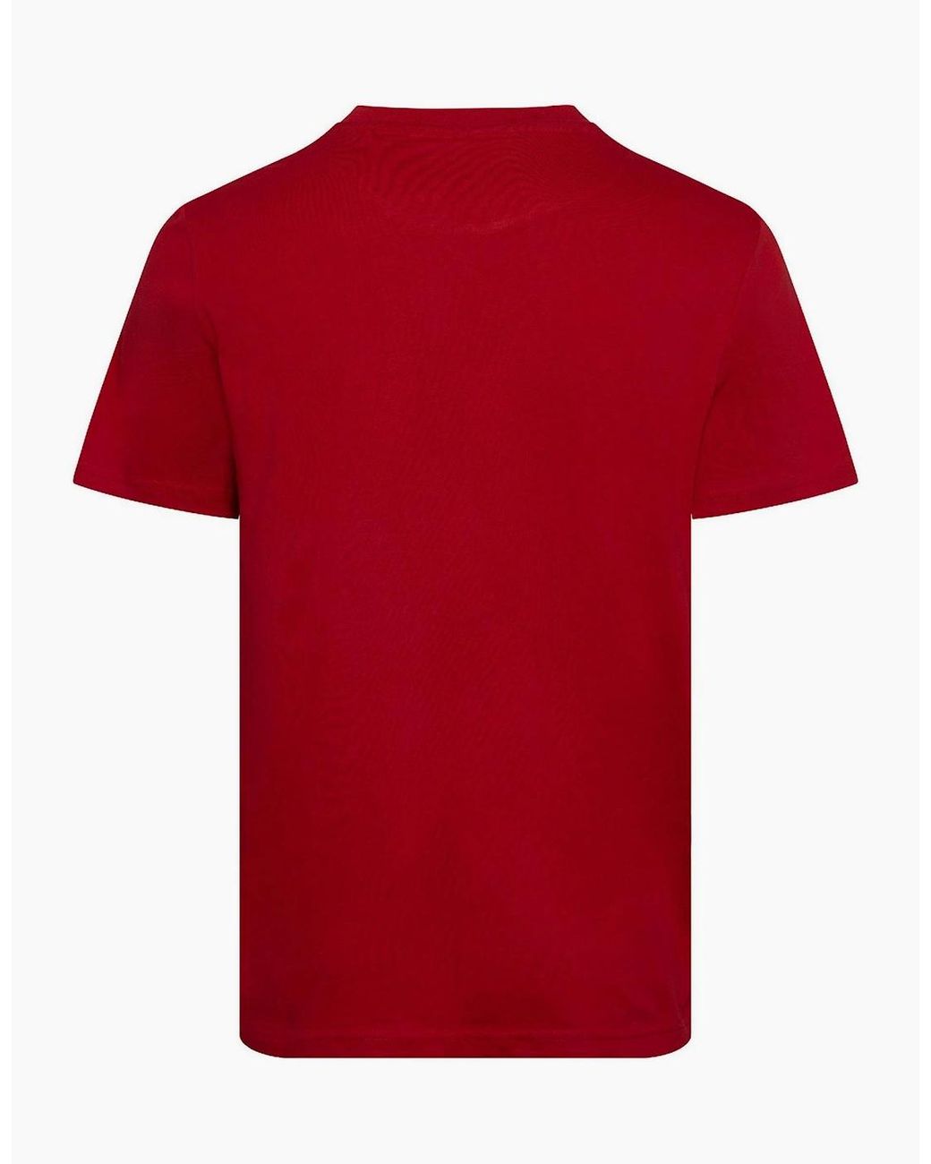 Aquascutum Red Crew Neck Short Sleeve Regular Fit T-Shirt for men