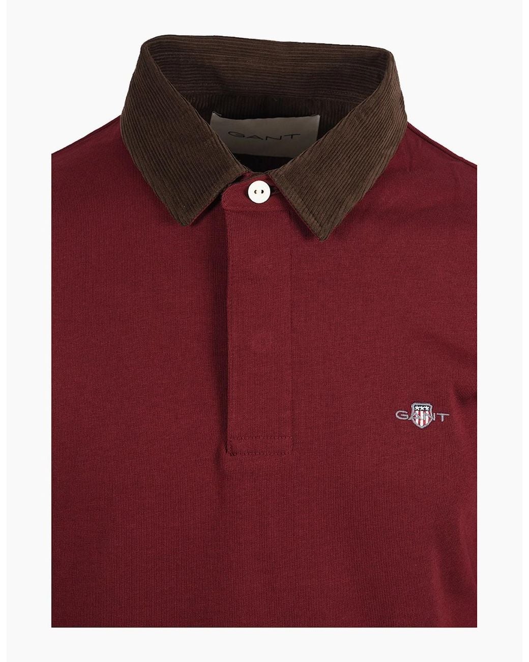Gant Red Cord Collar Rugger Deep Grape Wine for men