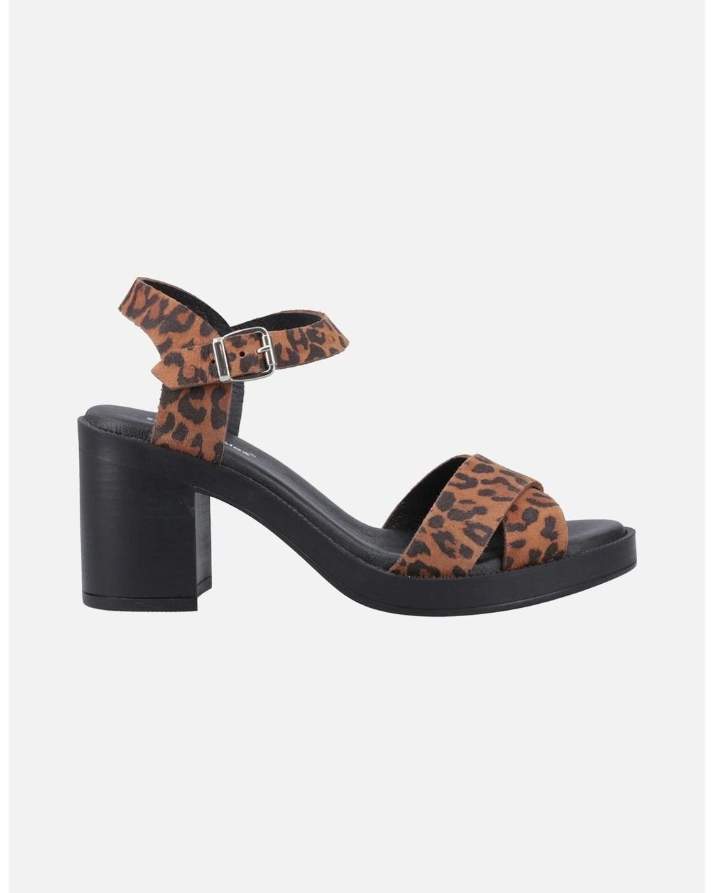 Hush Puppies Brown Georgia Leather Leopard Sandals