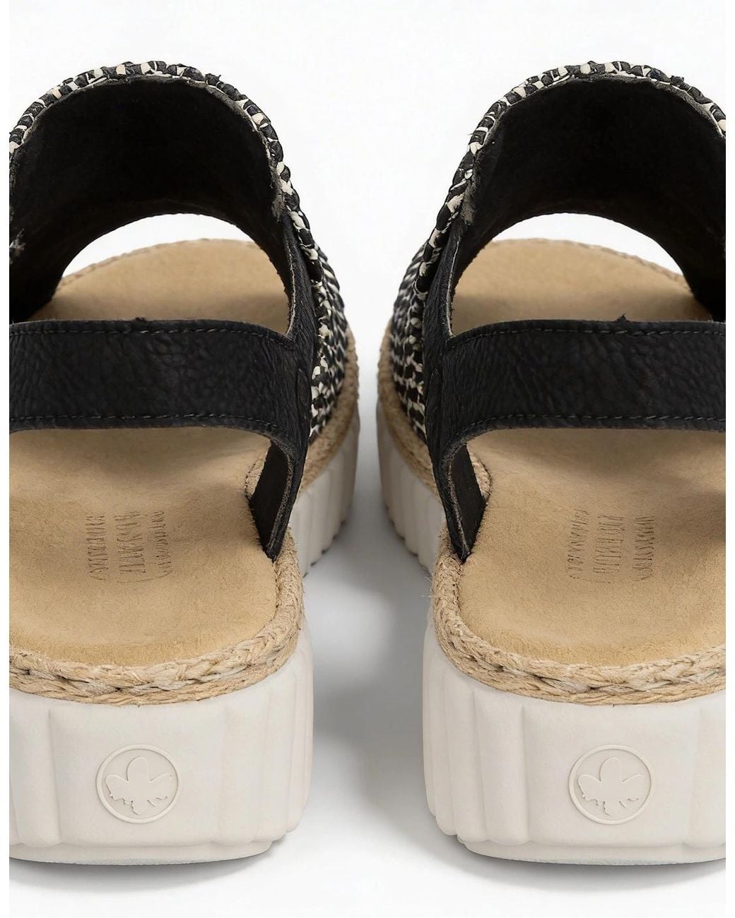 Rieker Black 69276 Wedge Sandals