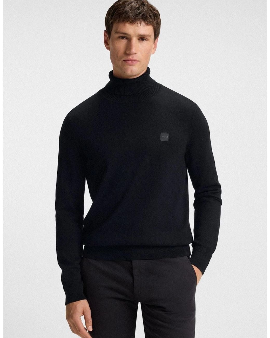 Boss Black Boss Akiro Roll Neck Logo Jumper