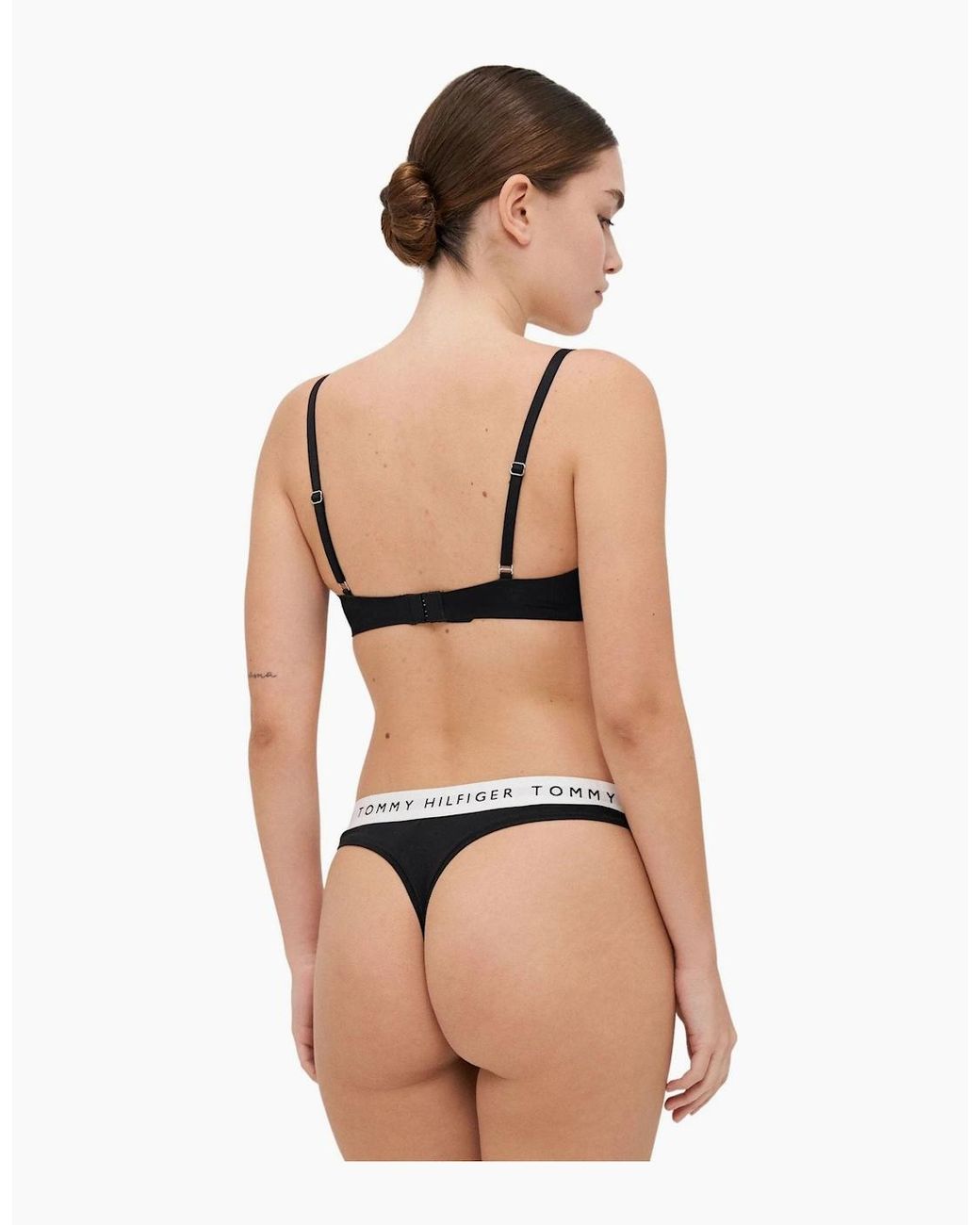 Tommy Hilfiger Black Heritage Cotton Thong