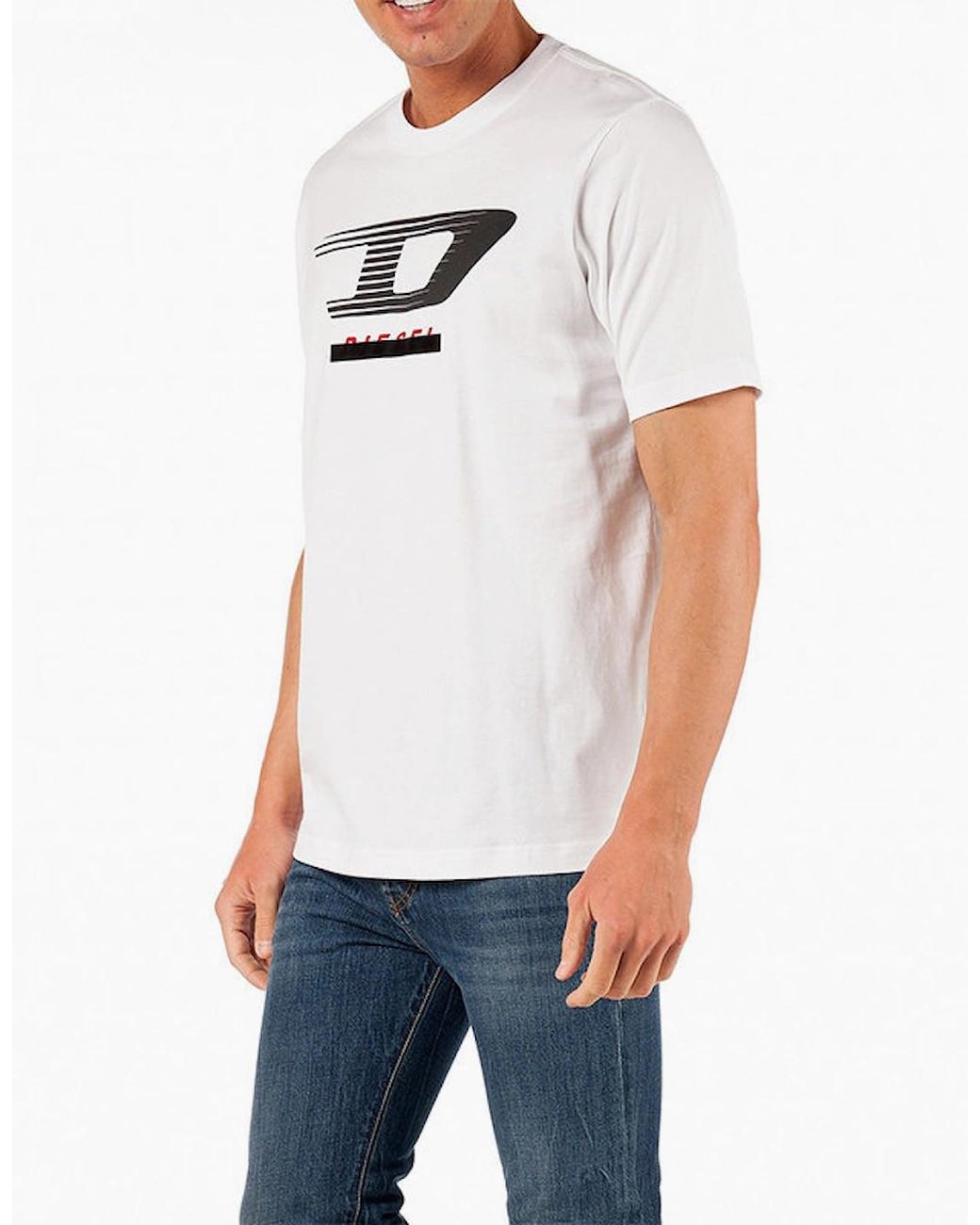 DIESEL Blue T Just Y4 T Shirt Crew Neck Short Sleeve Casual Cotton Tee for men