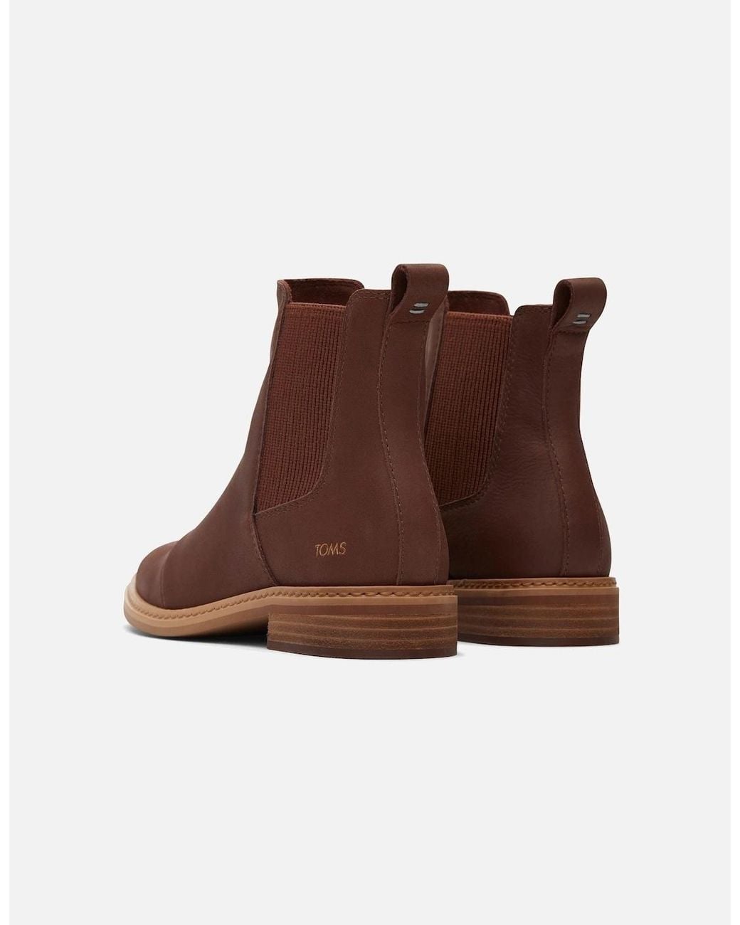 TOMS Brown Charlie Leather Chestnut Flat Chelsea Boots