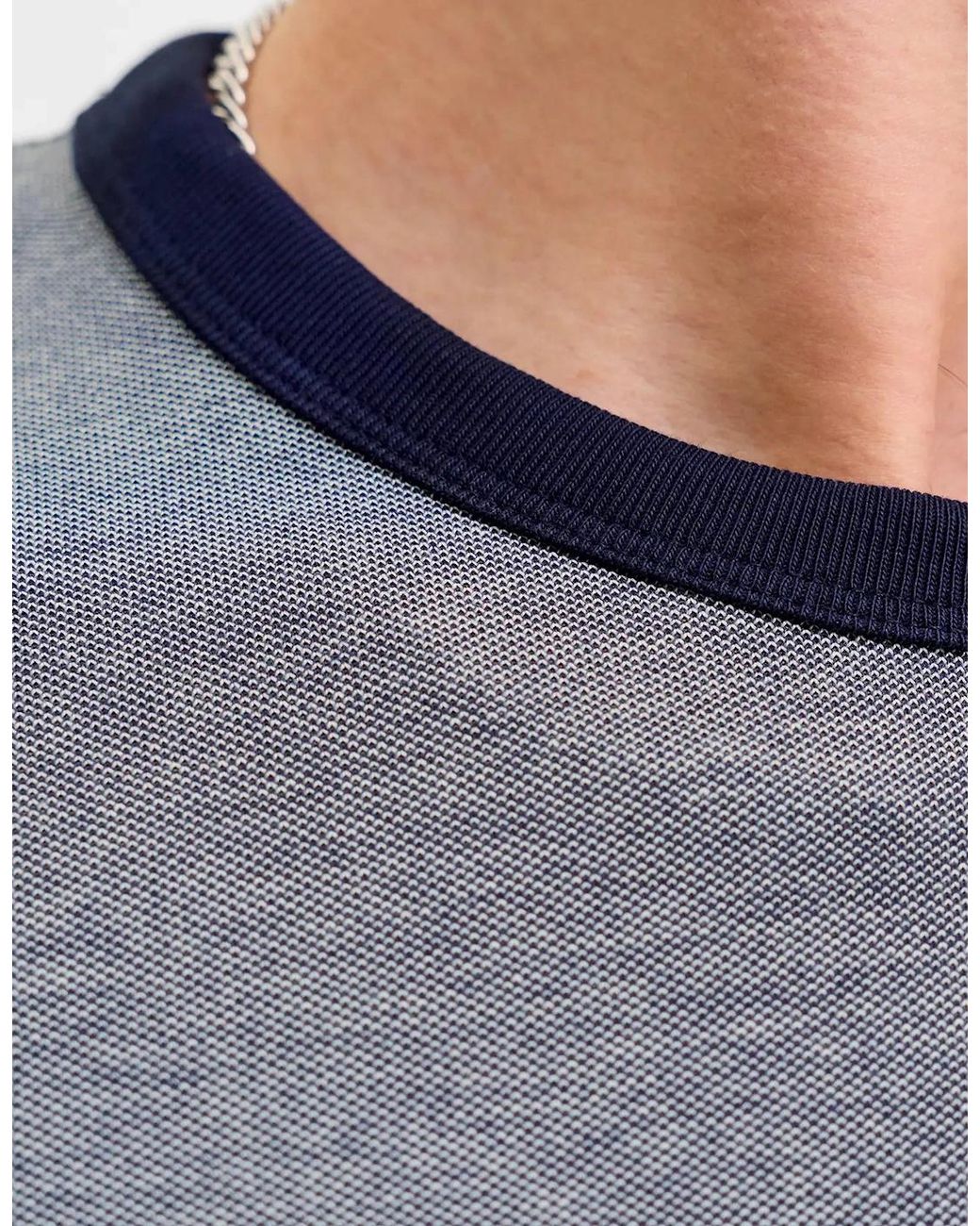 Jack & Jones Blue Jprblualvs Ss Tee Ln Maritime Melange for men