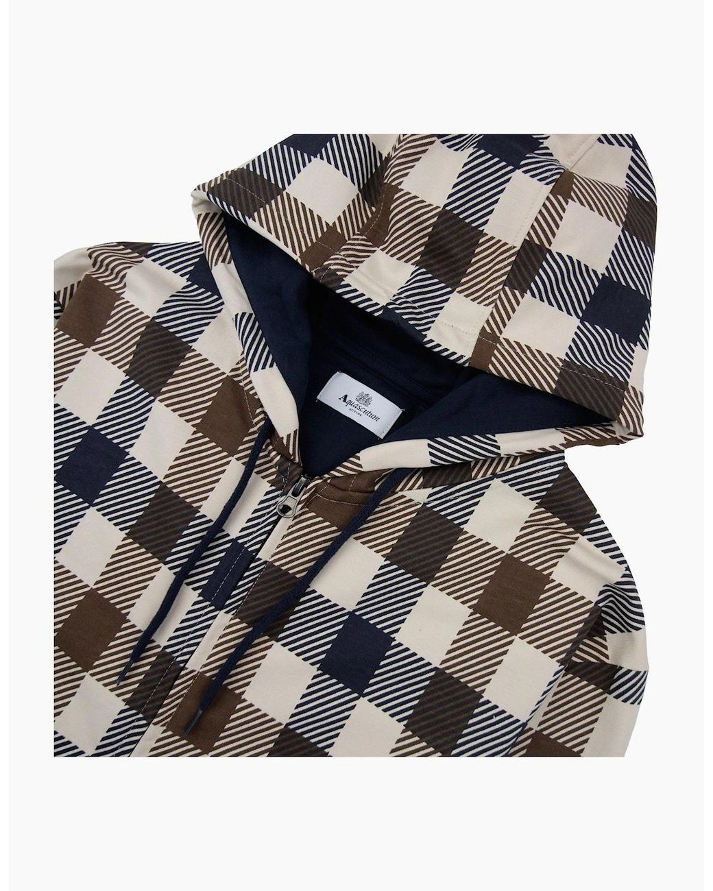 Aquascutum Blue Macro Iconic Hoodie 11 for men