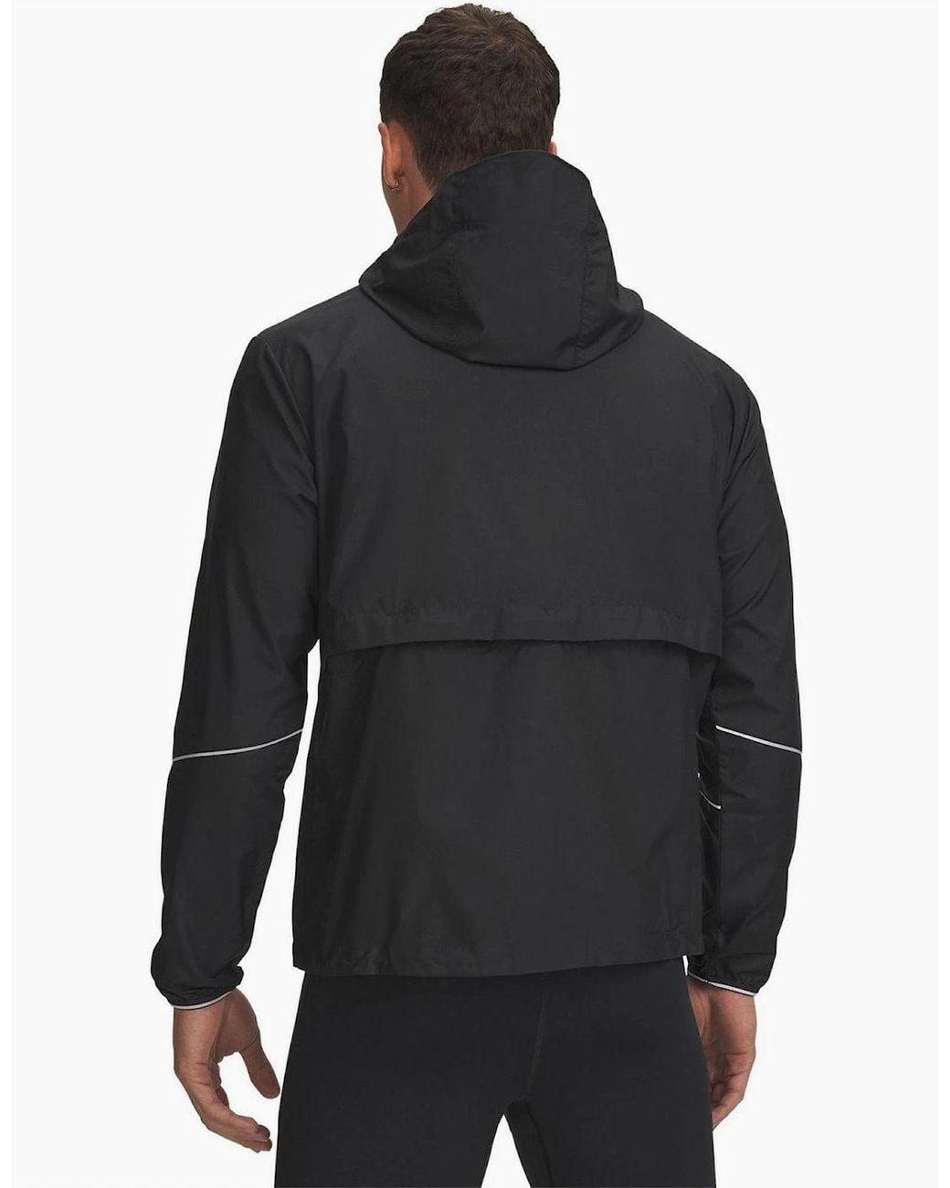 Under Armour Black Velociti Pro Hooded Solid Patterned Windbreaker With Zipped Pocket for men