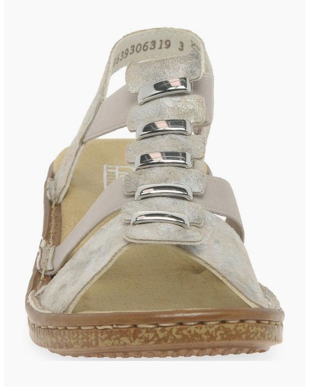 Rieker Metallic Trim Sling Back Sandals