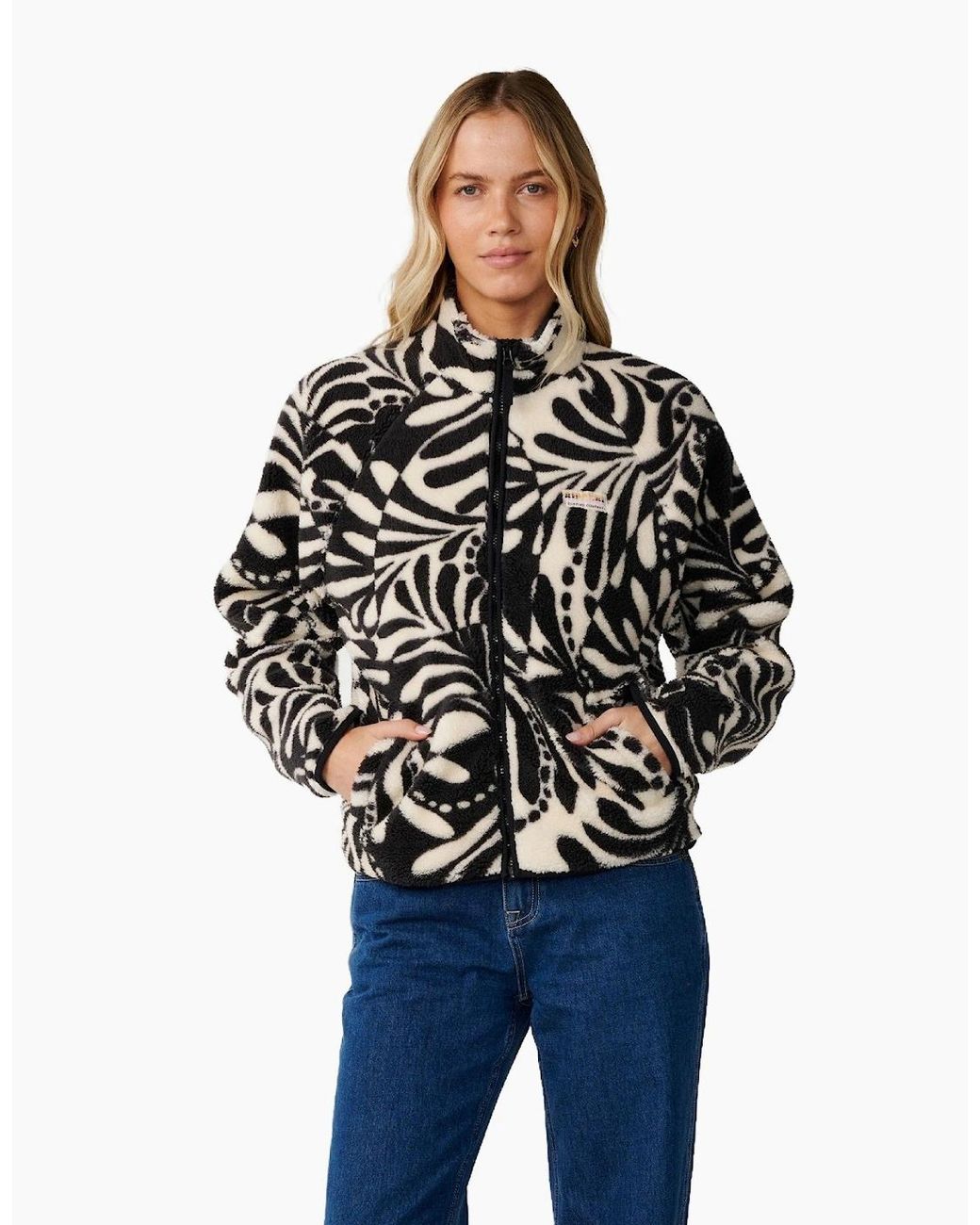 Rip Curl Blue Rip Curl Party Pack Polar Patterned Full Zip Fleece