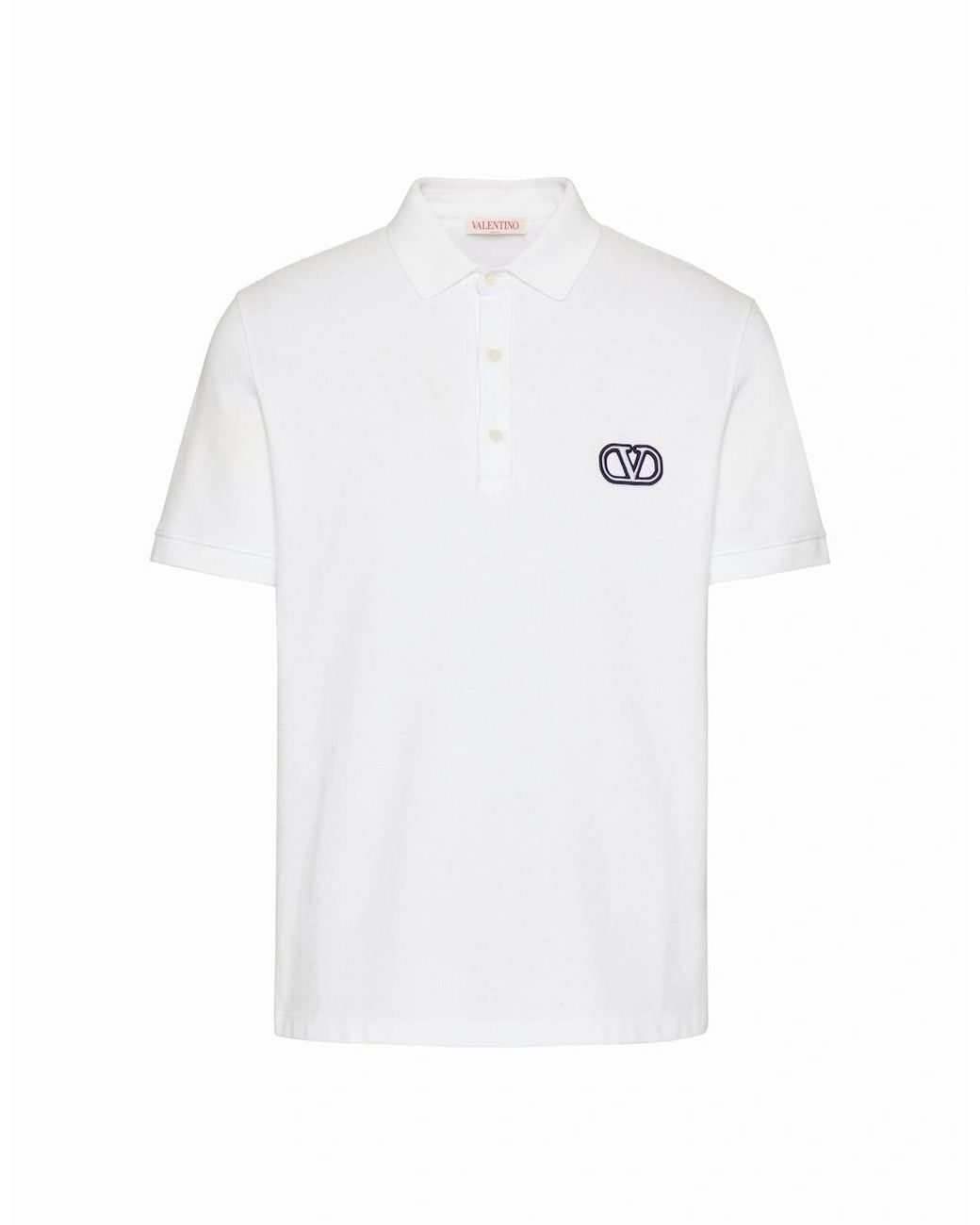 Valentino White Vlogo Signature Patch Polo for men