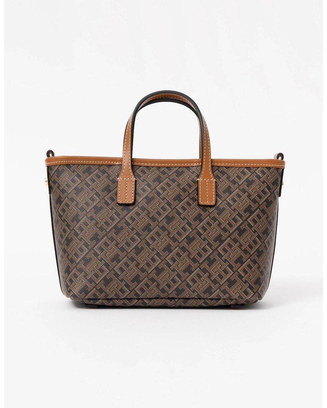 Tommy Hilfiger Brown Th Monoplay Mono Print Mini Tote Bag