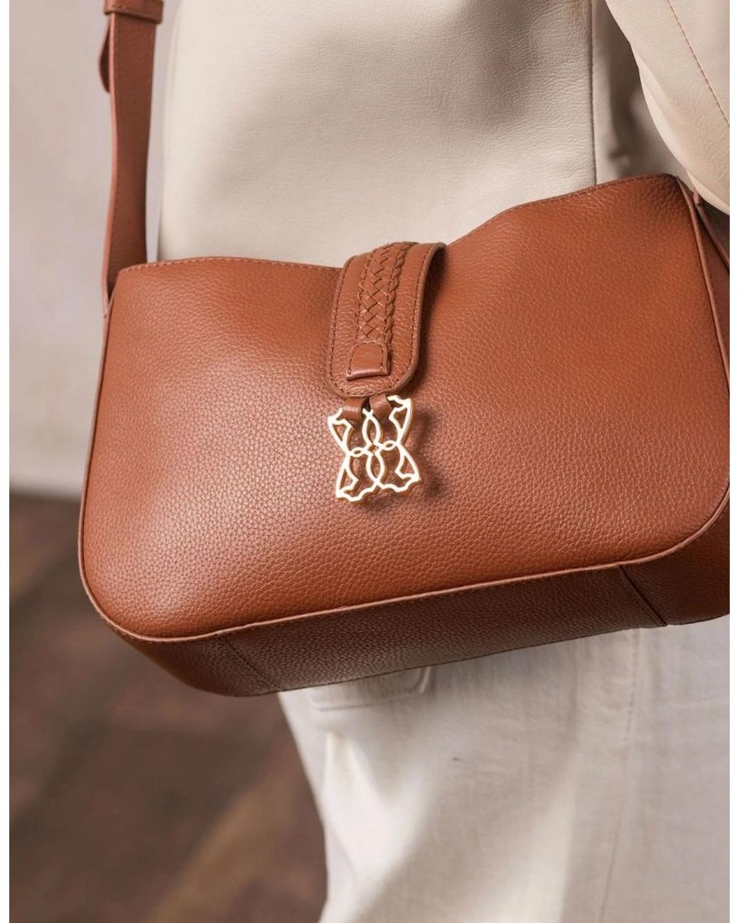 Lakeland Leather Brown Dalston Crossbody Bag