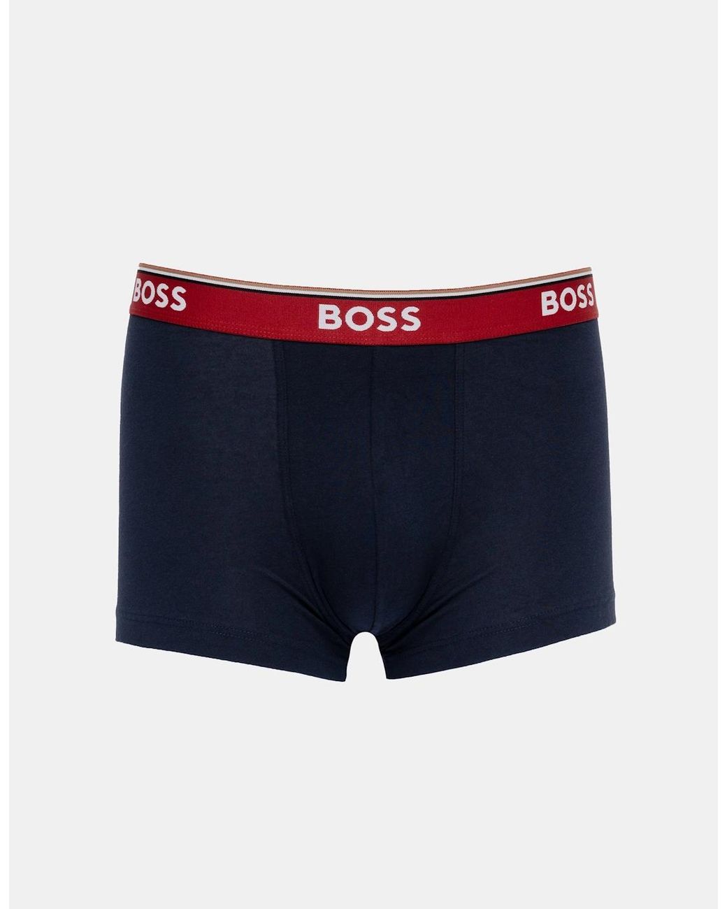 Boss Blue Boss Three-Pack Of Stretch-Cotton Trunks With Logo Waistbands for men