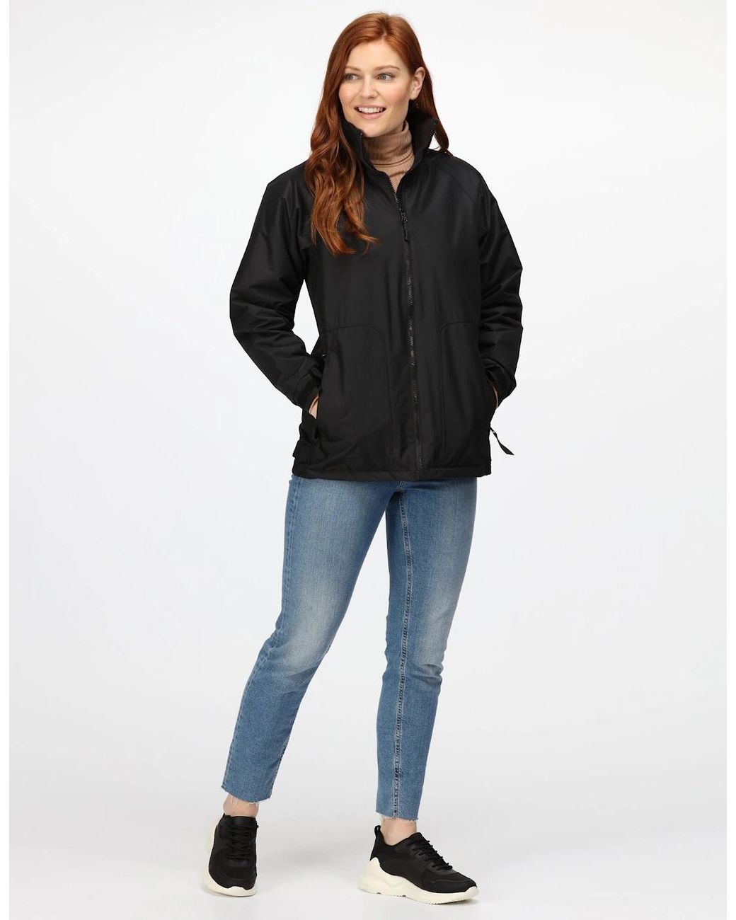 Regatta Black Ladies Waterproof Windproof Jacket (Fleece Lined)
