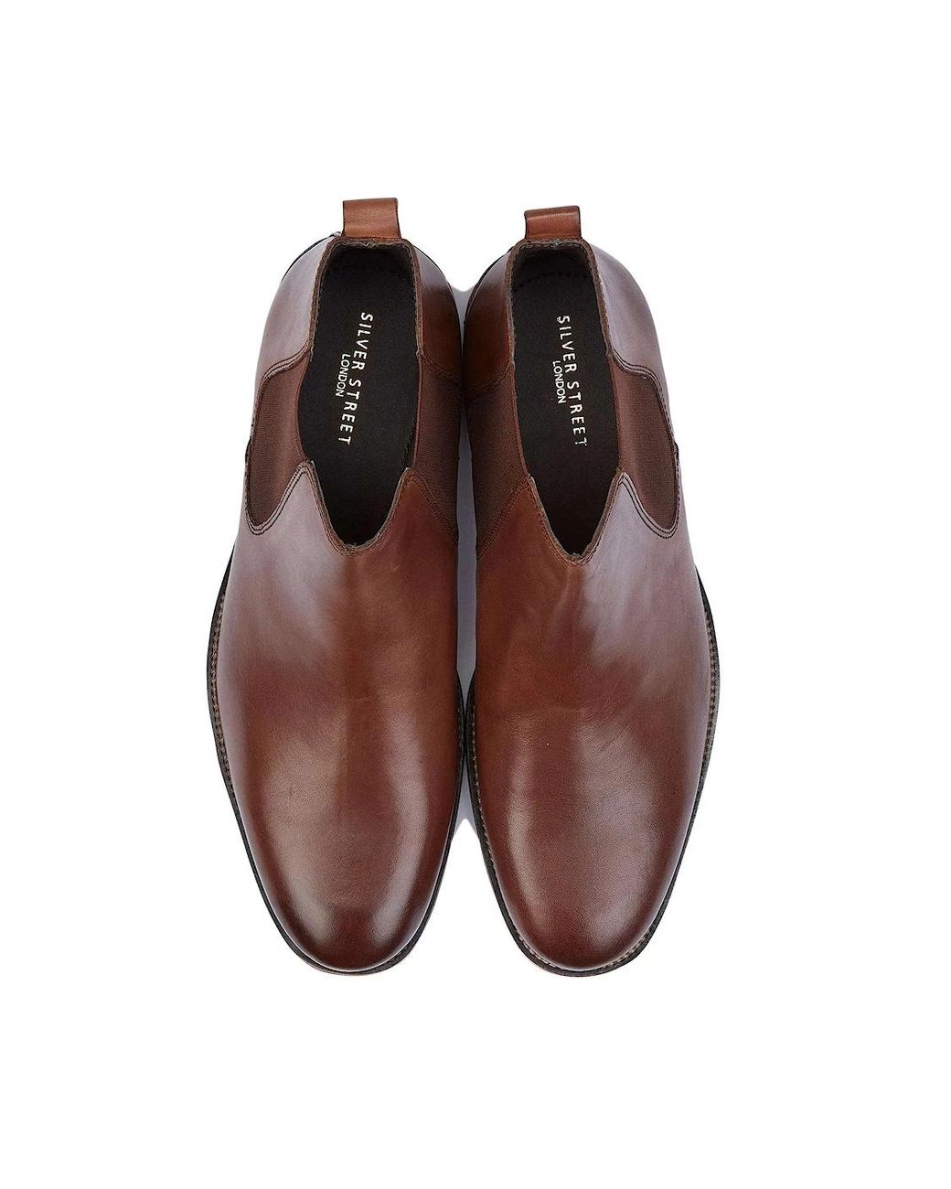 Silver Street London Brown Argyll Chelsea Boots for men