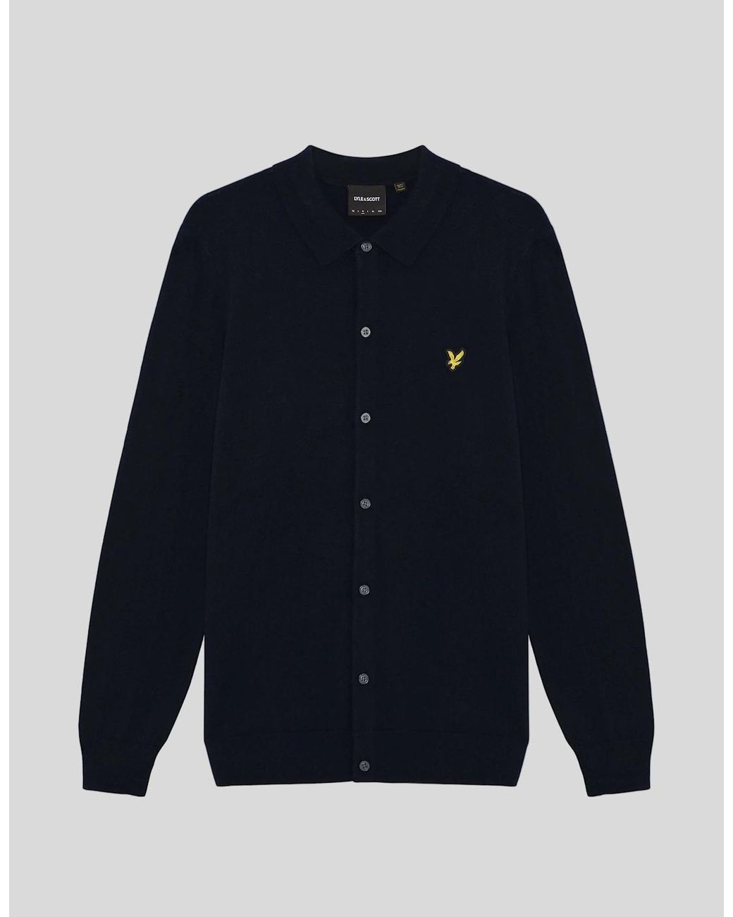 Lyle & Scott Blue Cotton Merino Knitted Shirt for men
